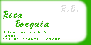 rita borgula business card